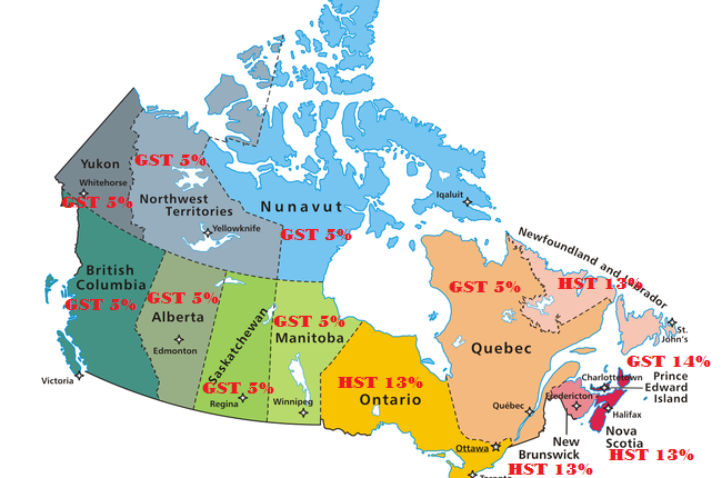 Canada Sales Tax Chart